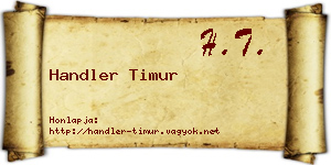 Handler Timur névjegykártya